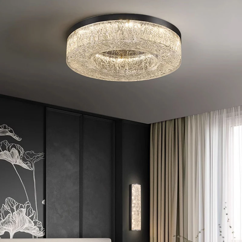 Home Of The Year Bathroom - Modern Led Hanging Crystal Chandelier Hotel
