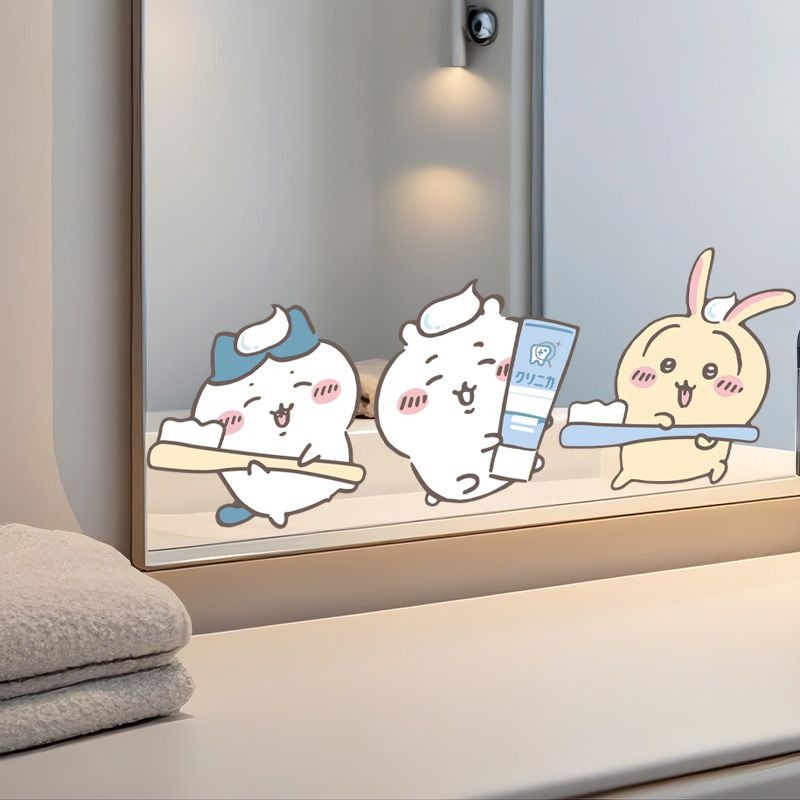 Home Center Bathroom Accessories - Hot Chiikawa Mirror Stickers Strong Adhesive