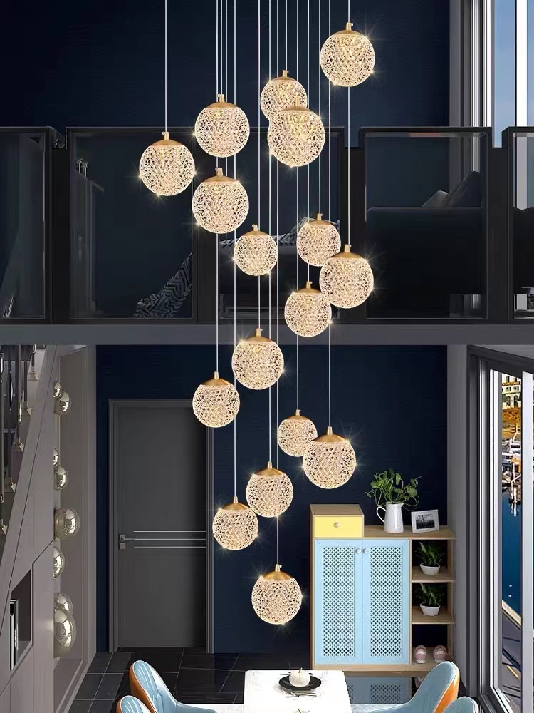 Home Of The Year Bathroom - LED Staircase Long Chandelier Luxury Living