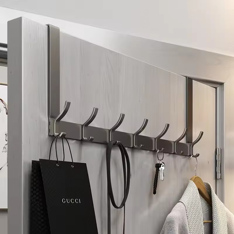 Home Bathroom Door - Over-Door Home Organizer Rack Quick Install