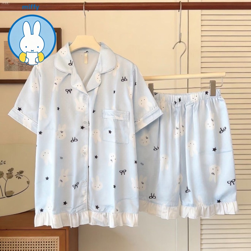 Home Goods Bathroom Sets - Kawaii Miffy Summer Ice Silk Pajamas