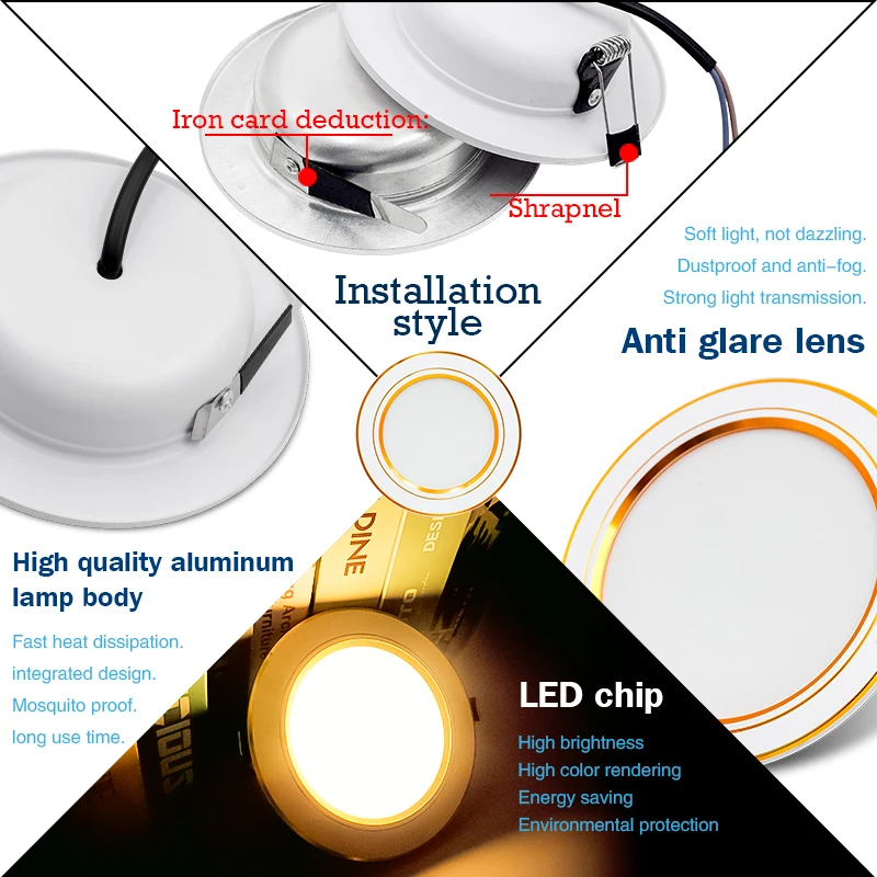 10pcs/lot Led Downlight  AC 22 - Home Of The Year Bathroom 评论和价格
