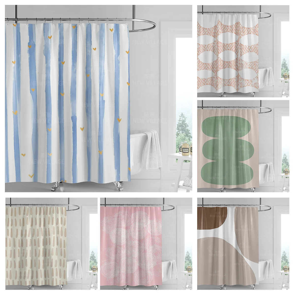 Abstract Geometric Graffiti Sh - Shower Curtain Liner 评论和价格