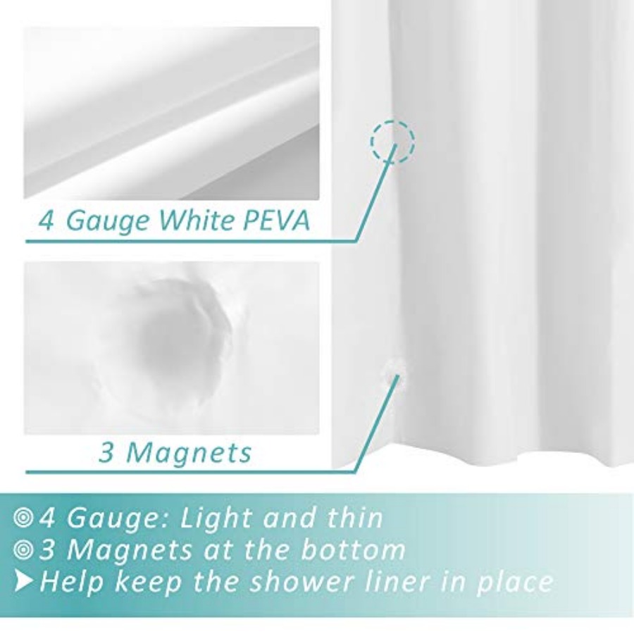 White Shower Curtain Liner wit - Shower Curtain Liner 评论和价格