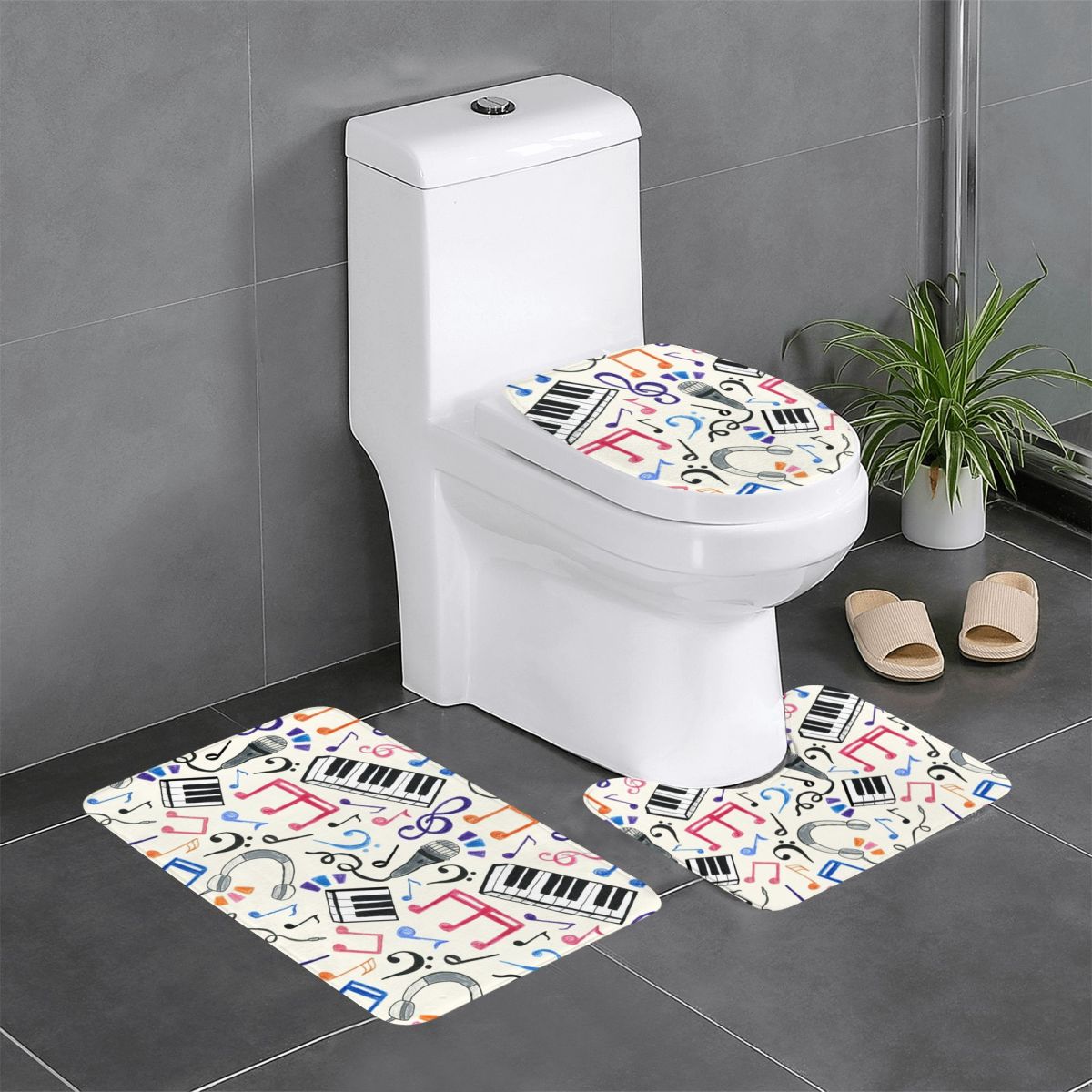 Good Beats - Music Notes & Sym - Home Goods Bathroom Sets 评论和价格