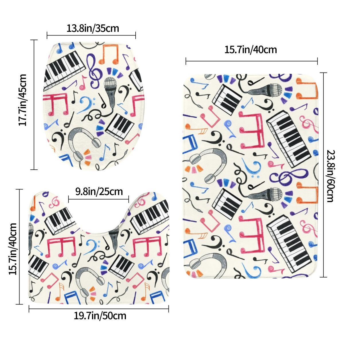 Good Beats - Music Notes & Sym - Home Goods Bathroom Sets 评论和价格