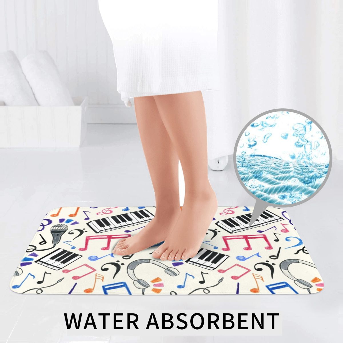 Good Beats - Music Notes & Sym - Home Goods Bathroom Sets 评论和价格