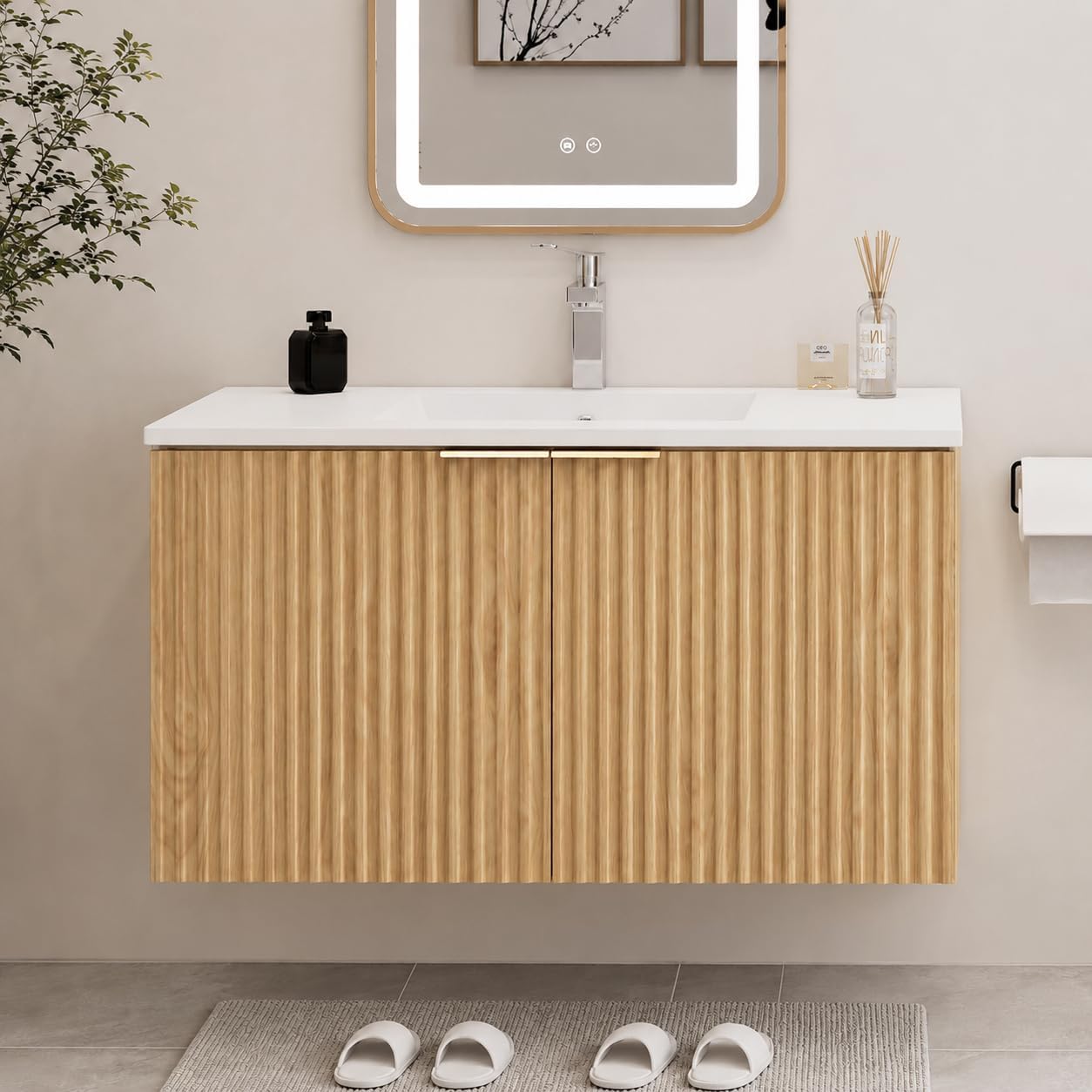 Modern Floating Bathroom Vanit - Home For Bathroom 评论和价格