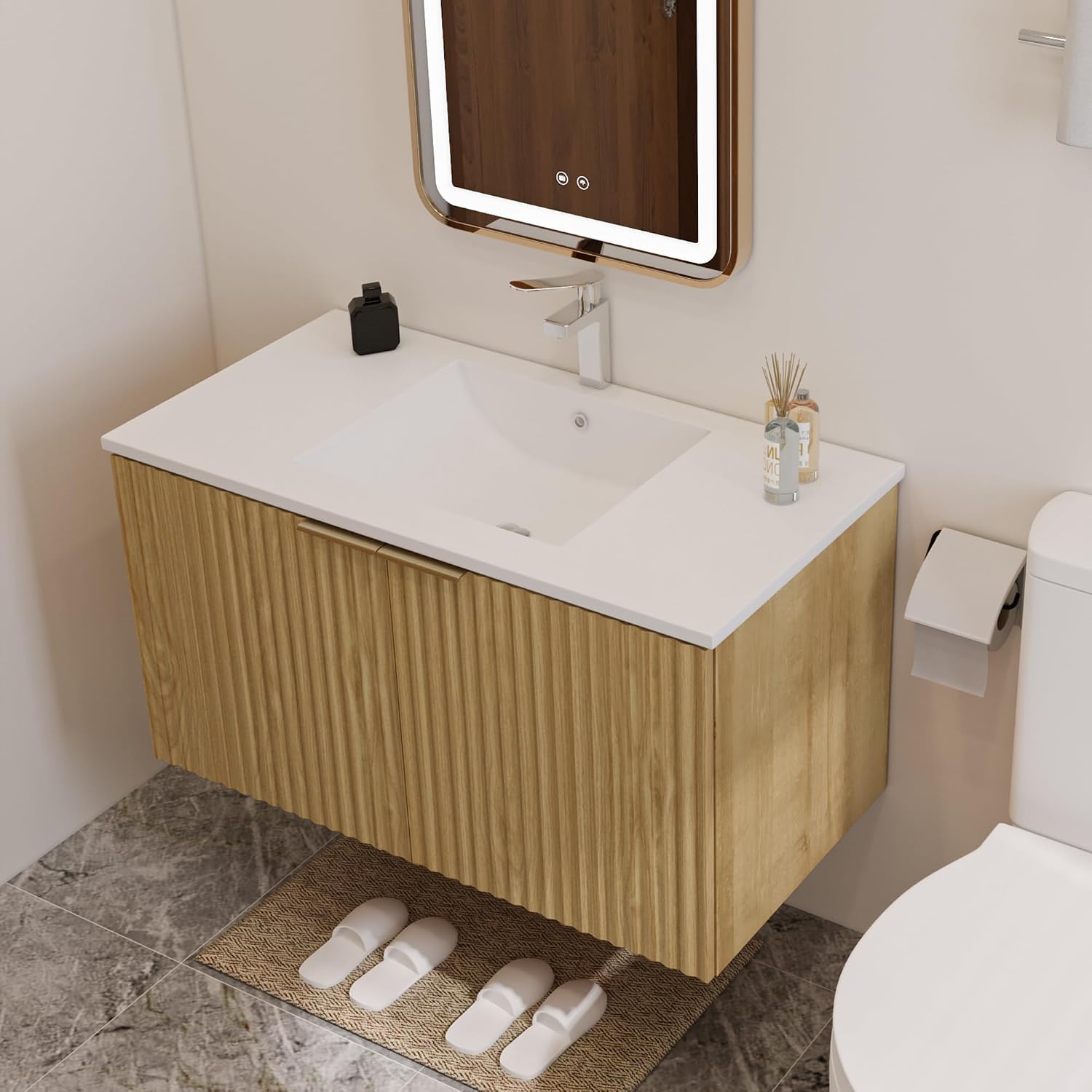 Modern Floating Bathroom Vanit - Home For Bathroom 评论和价格