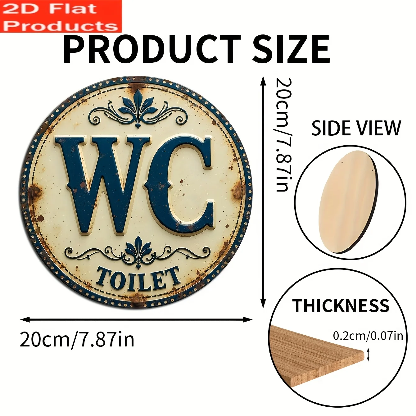Retro wooden bathroom sign, su - Home Of The Year Bathroom 评论和价格