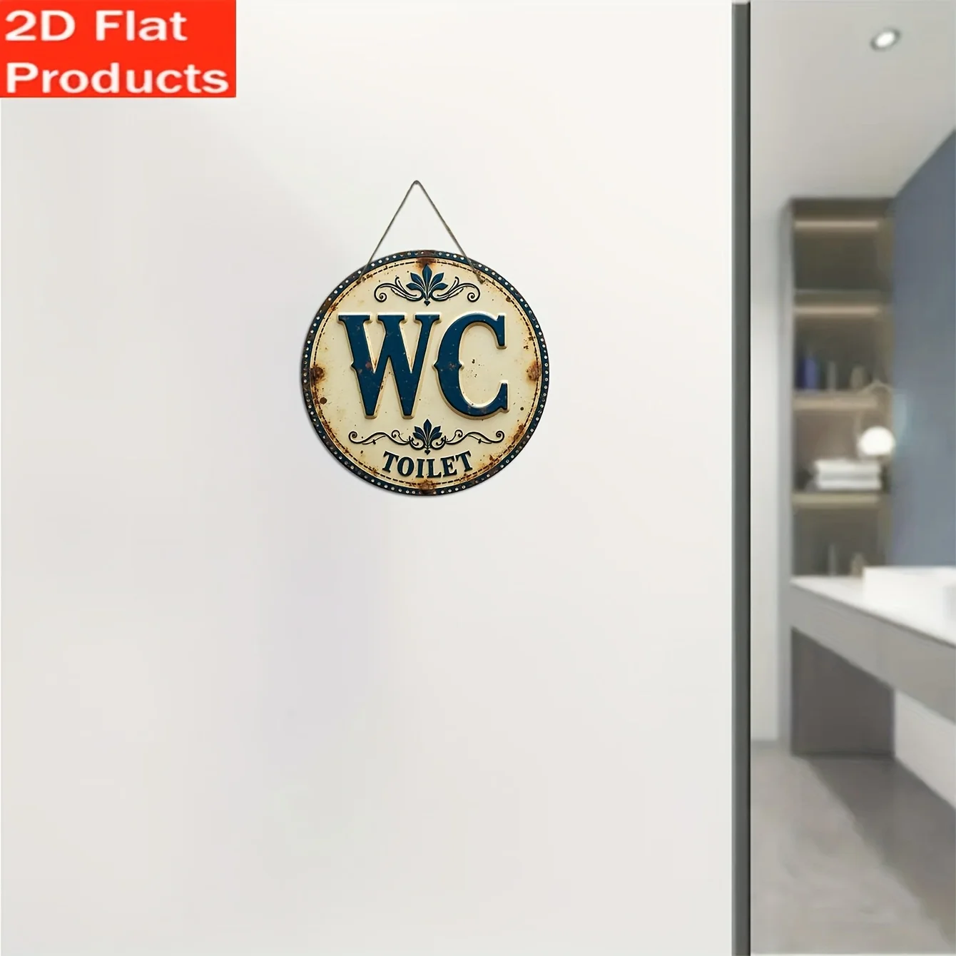 Retro wooden bathroom sign, su - Home Of The Year Bathroom 评论和价格