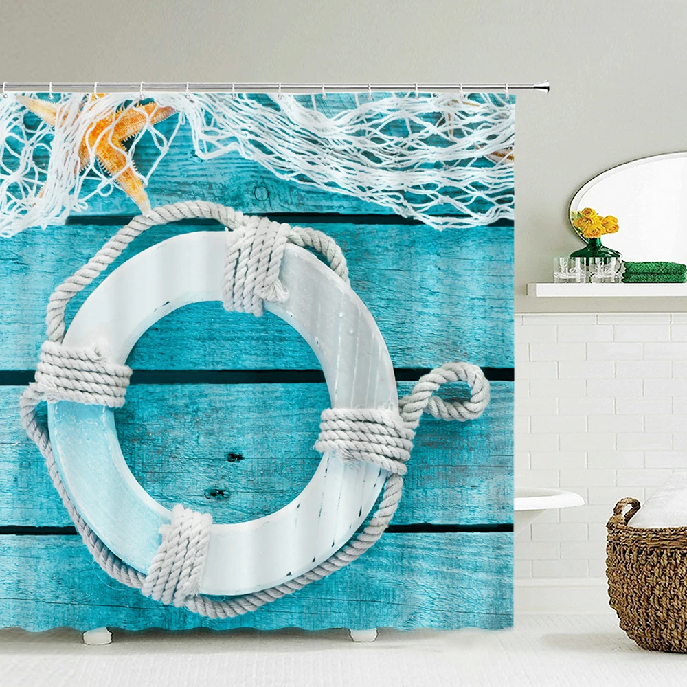 Seascape Beach Shower Curtains - Shower Curtain Liner 评论和价格