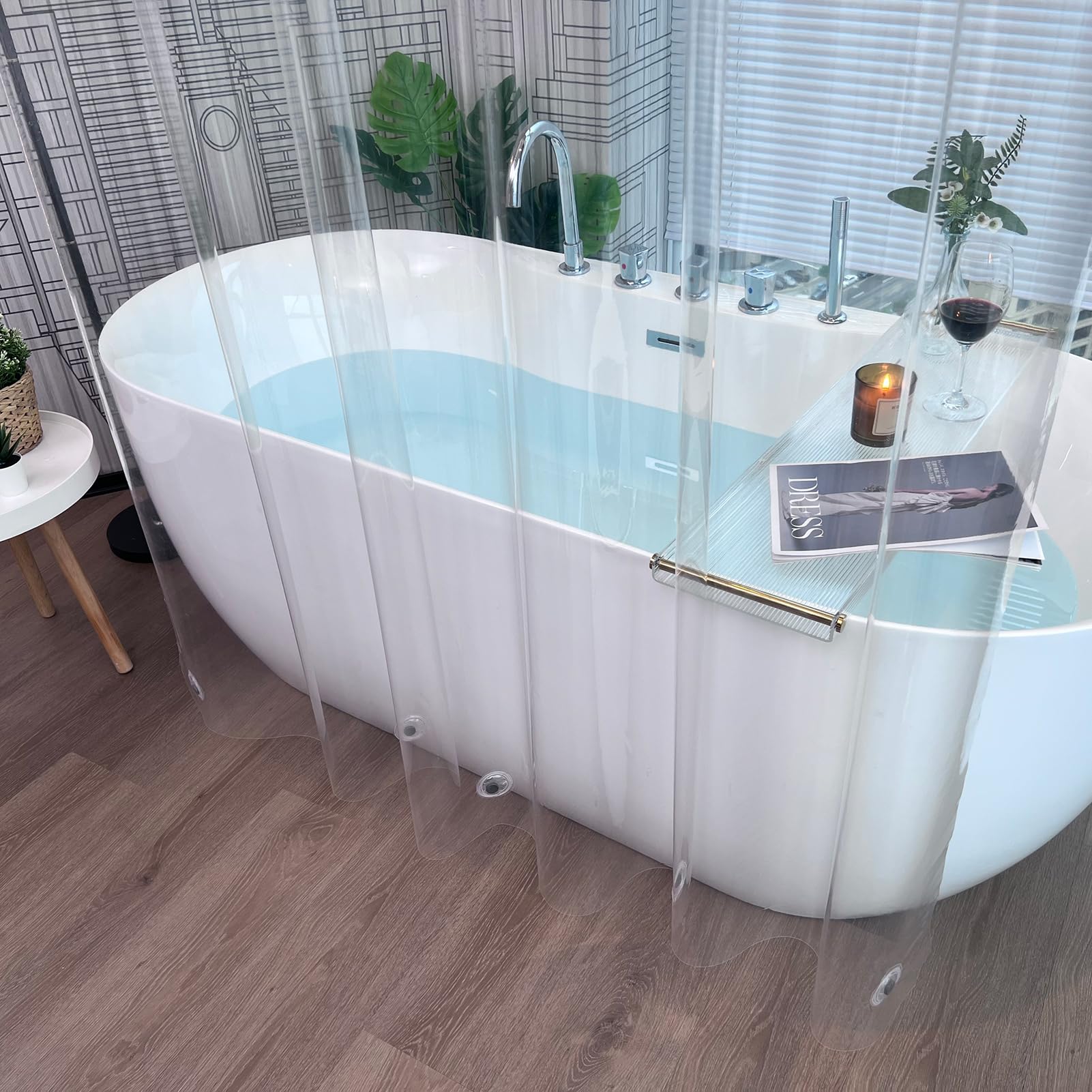 Clear Plastic Shower Curtains  - Shower Curtain Liner 评论和价格