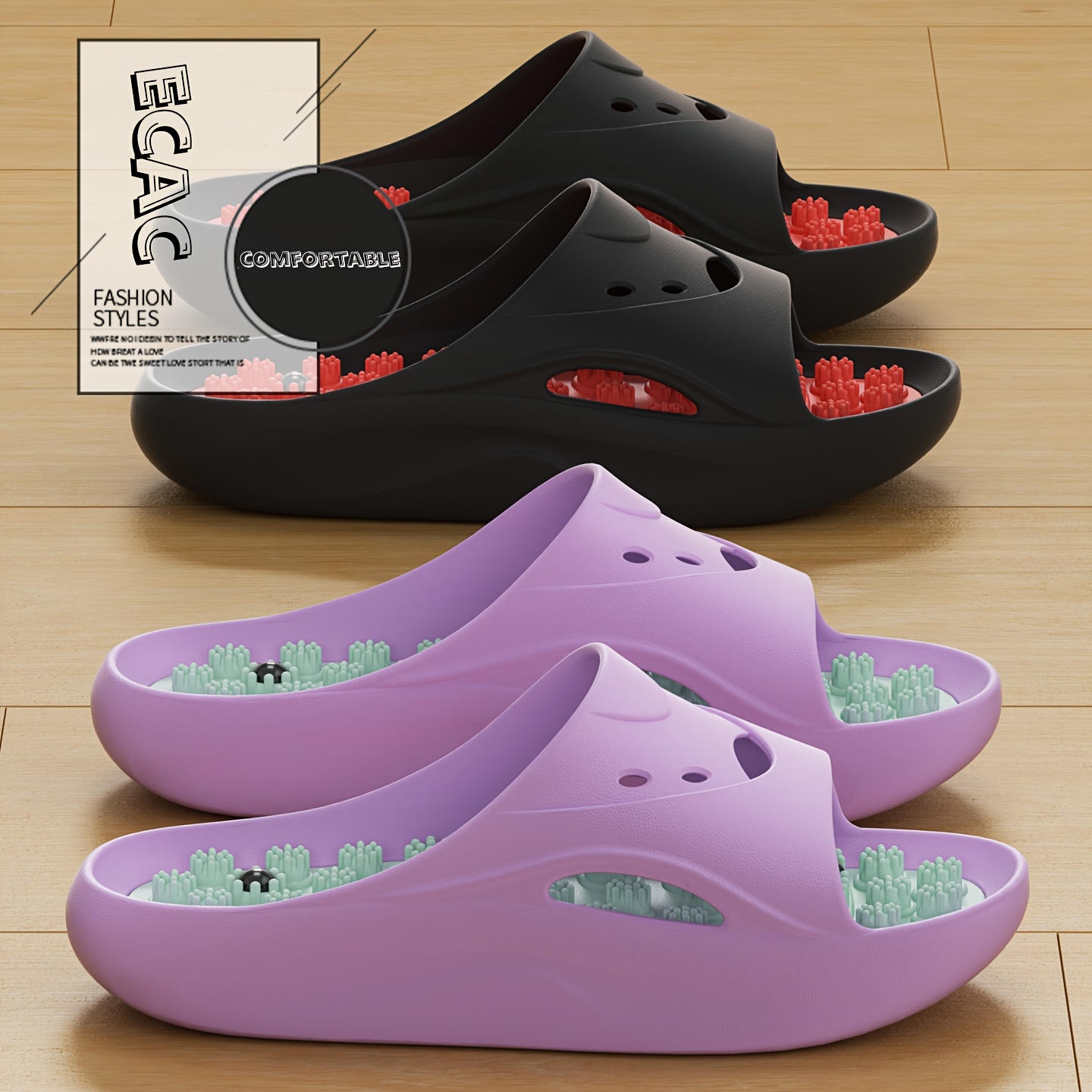 Women Men EVA Massage Slippers - Home Bath 评论和价格