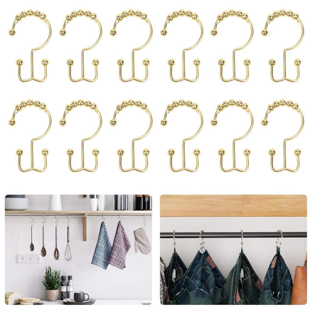 12PC Gold Metal Shower Curtain - Shower Curtain Liner 评论和价格