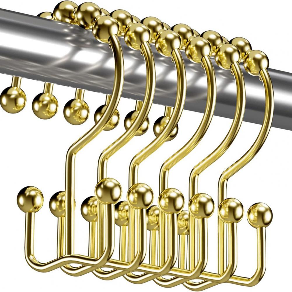 12PC Gold Metal Shower Curtain - Shower Curtain Liner 评论和价格