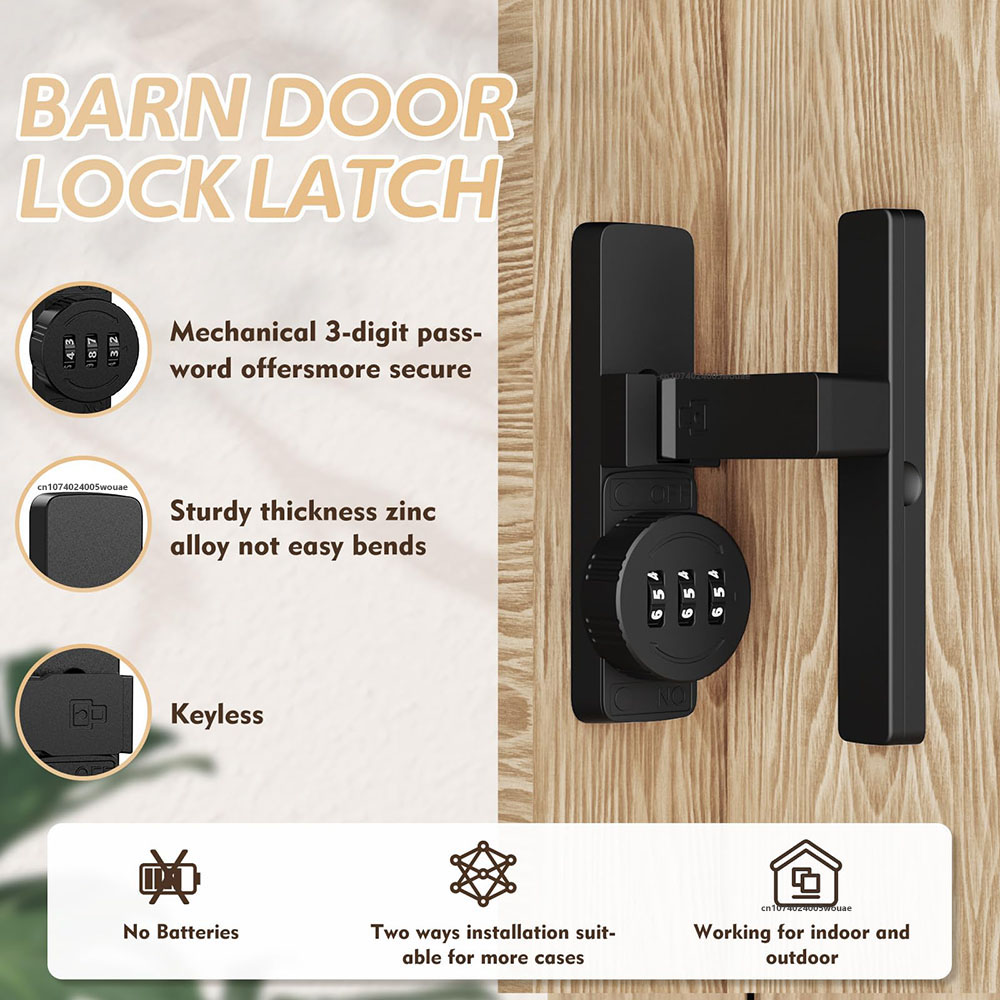 Security Barn Door Lock 3-Digi - Home Bathroom Door 评论和价格