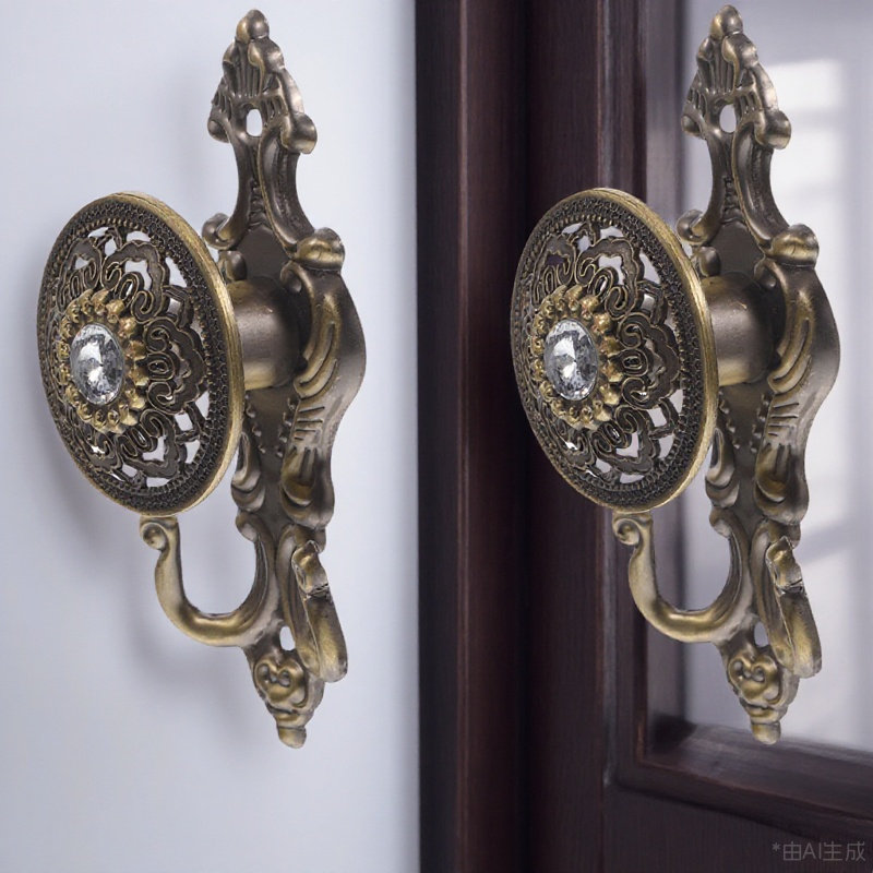 2Pcs Elegant Retro Rhinestone  - Home Bathroom Door 评论和价格