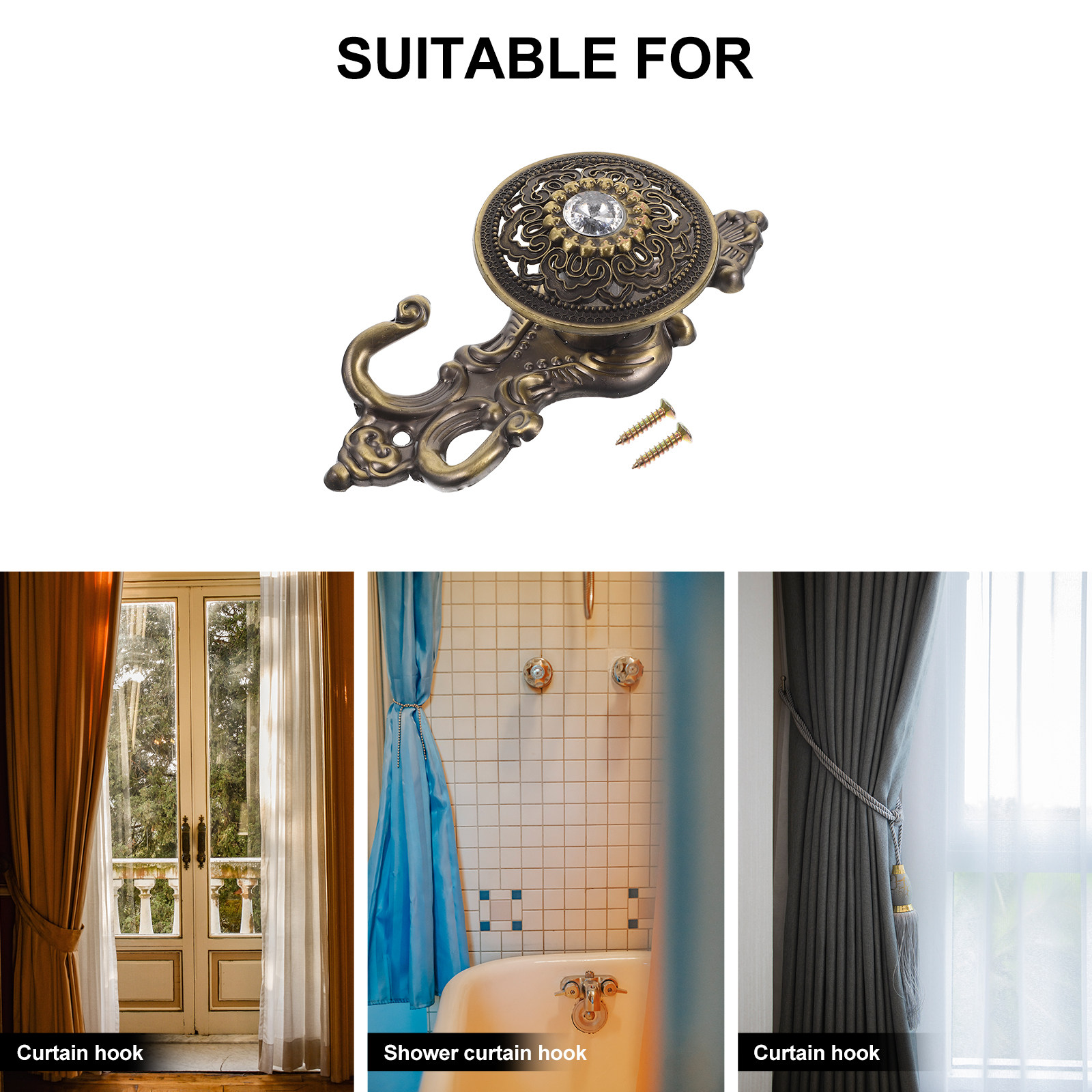 2Pcs Elegant Retro Rhinestone  - Home Bathroom Door 评论和价格