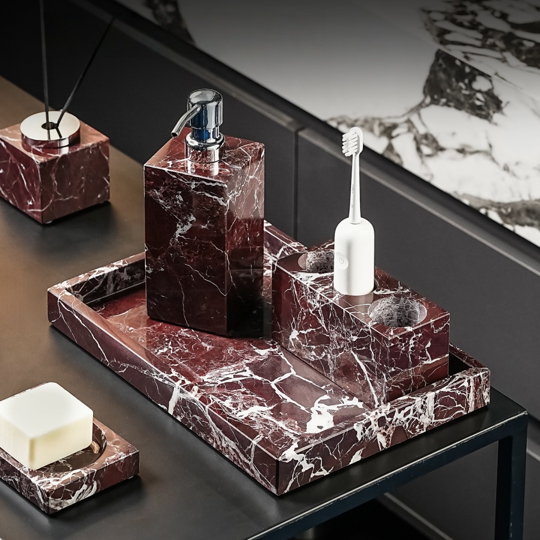 Luxury Natural Marble Rosa Lev - Home Center Bathroom Accessories 评论和价格