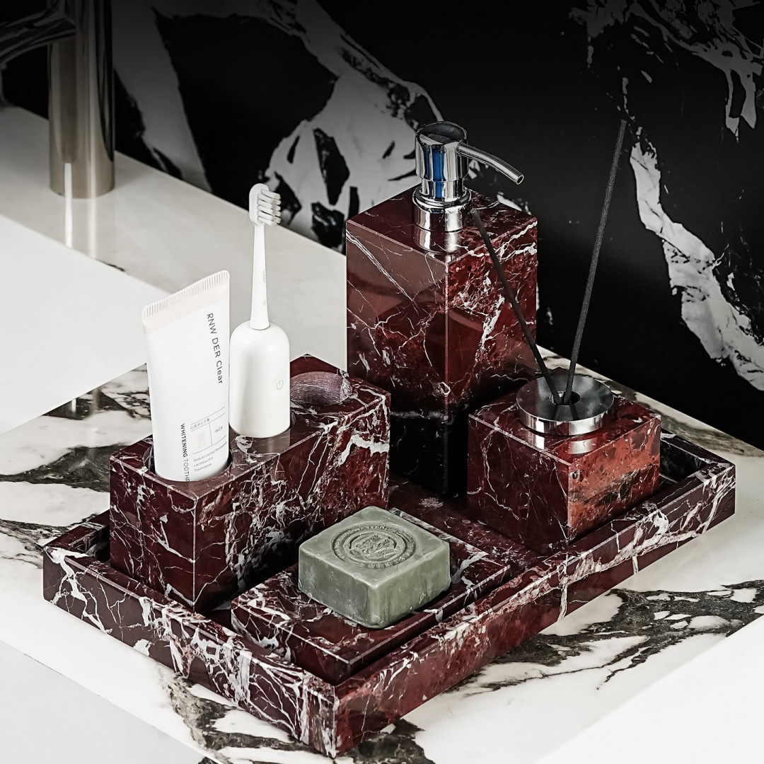 Luxury Natural Marble Rosa Lev - Home Center Bathroom Accessories 评论和价格