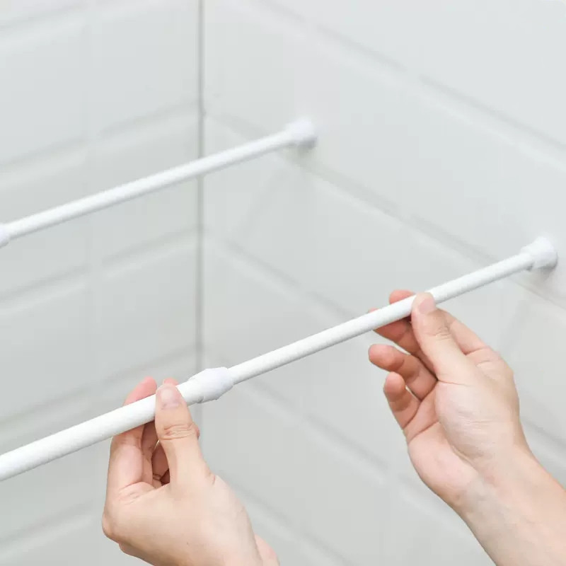 Adjustable Curtain Rod Without - Shower Curtain Liner 评论和价格