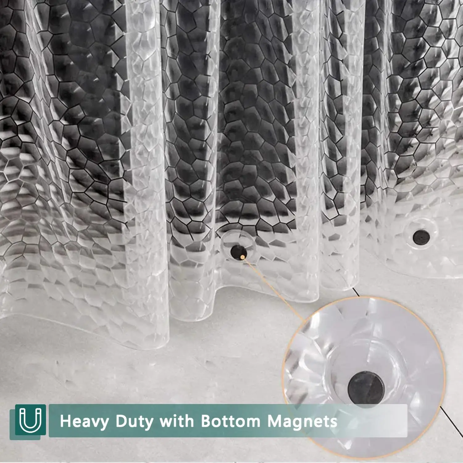 3D Water Cube Shower Curtain L - Shower Curtain Liner 评论和价格
