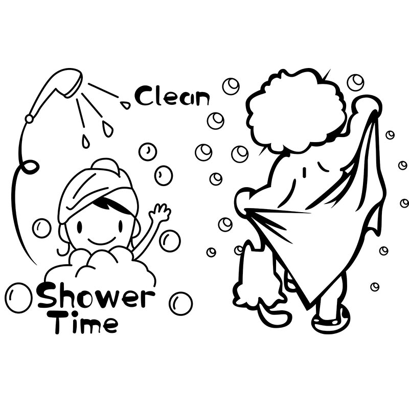 1pc Clean Shower Time Cute Lit - Home Center Bathroom Accessories 评论和价格