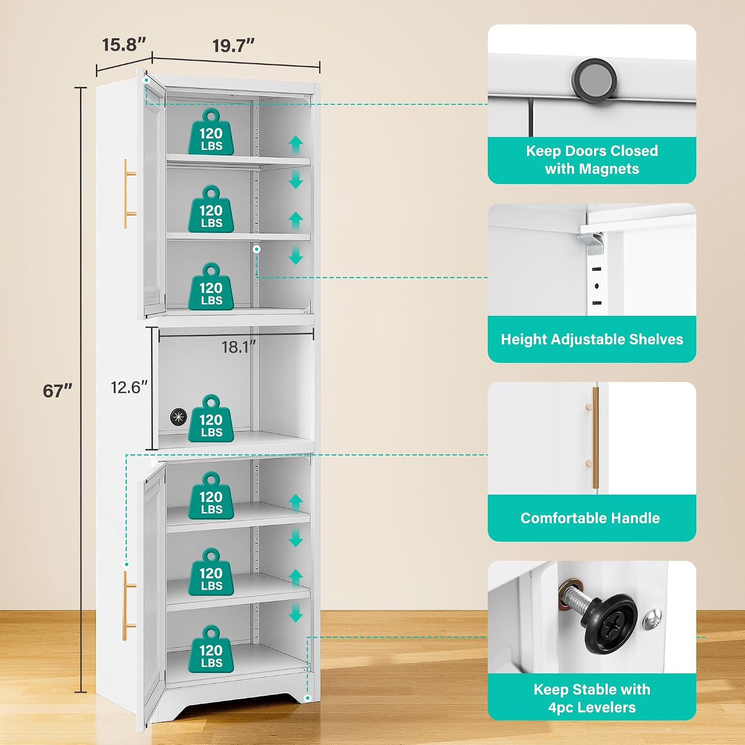 67 Inch Tall Narrow Storage Ca - Home Bathroom Door 评论和价格