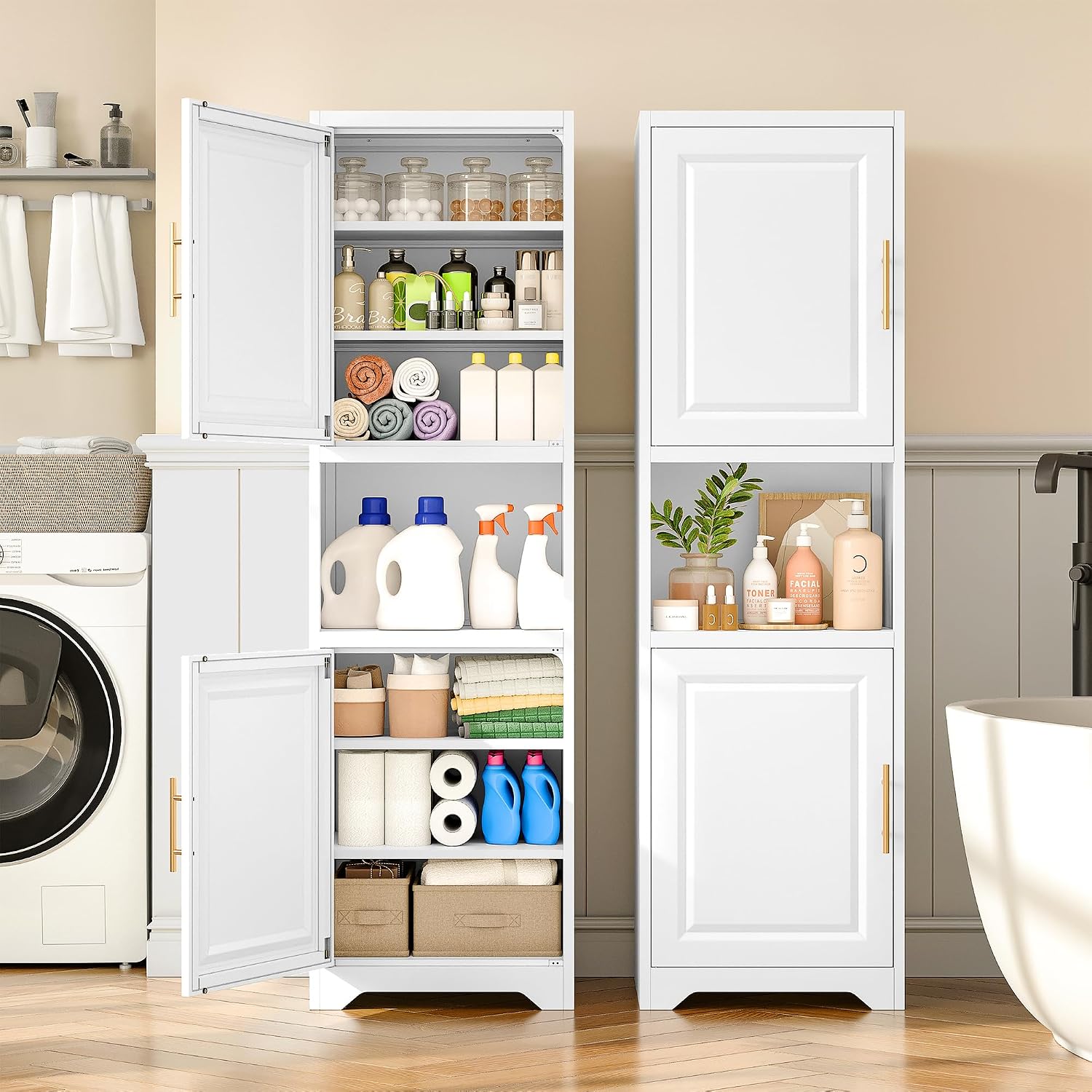 67 Inch Tall Narrow Storage Ca - Home Bathroom Door 评论和价格