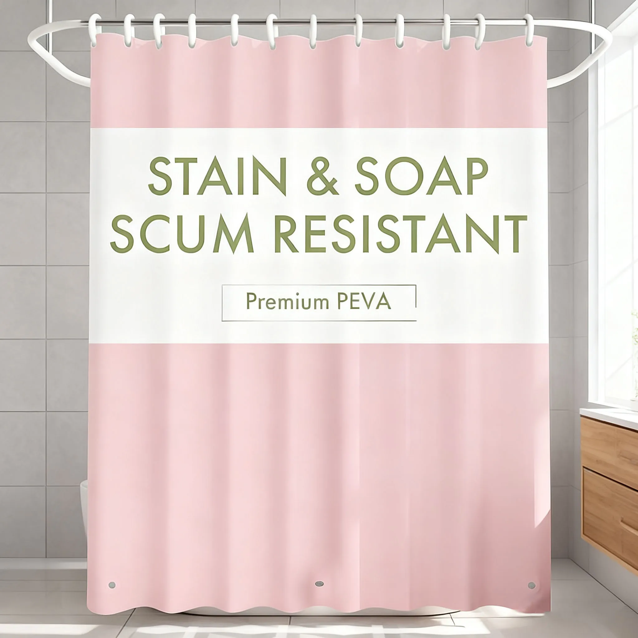 1PC Lightweight PEVA Shower Cu - Shower Curtain Liner 评论和价格