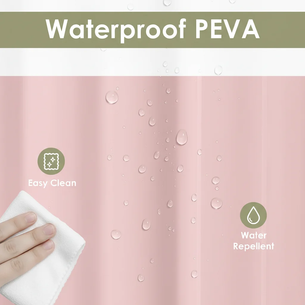 1PC Lightweight PEVA Shower Cu - Shower Curtain Liner 评论和价格