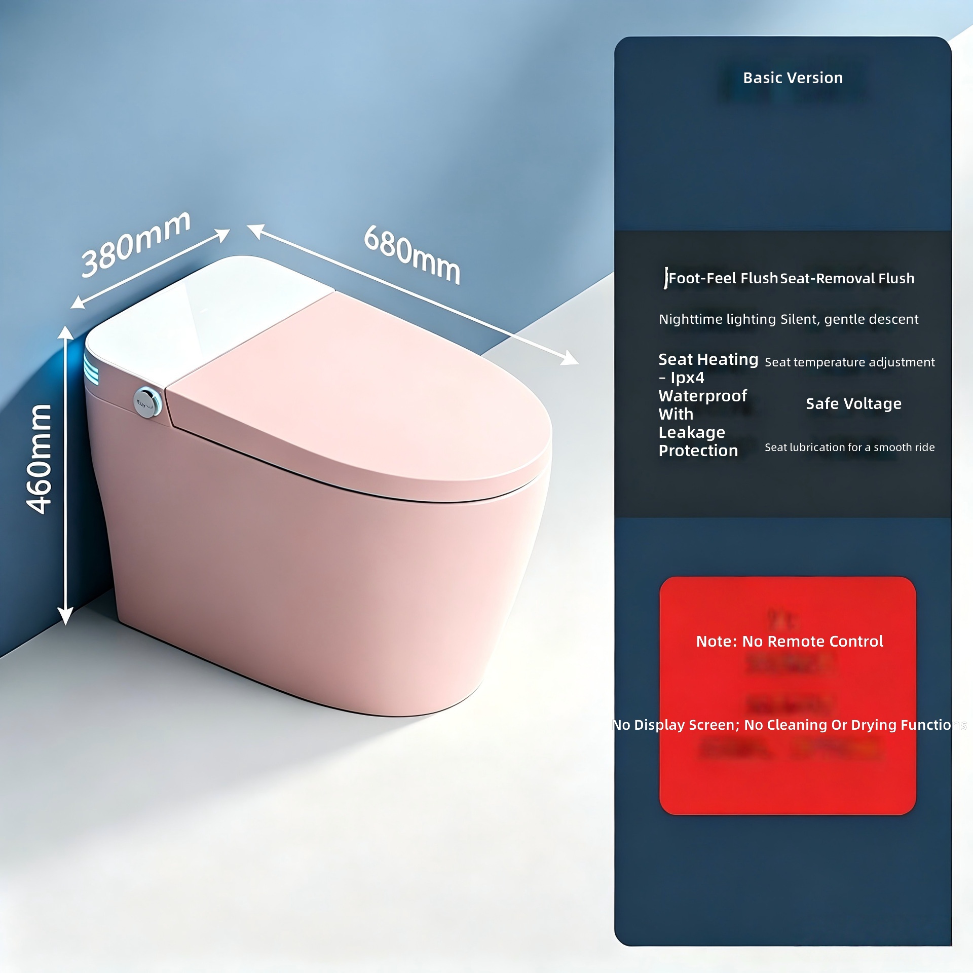 Smart Toilet, Pink, All-in-1 A - Home For Bathroom 评论和价格