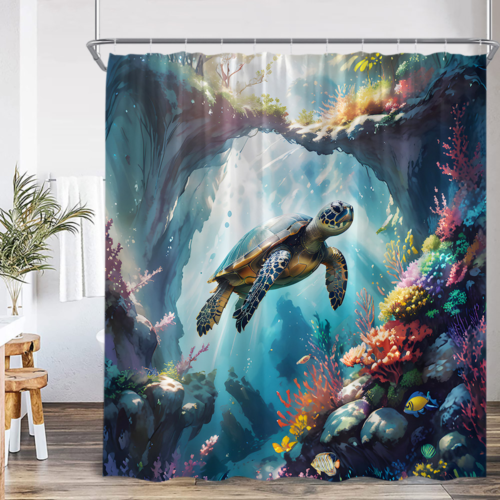 Sea Animals Shower Curtain 3D  - Shower Curtain Liner 评论和价格