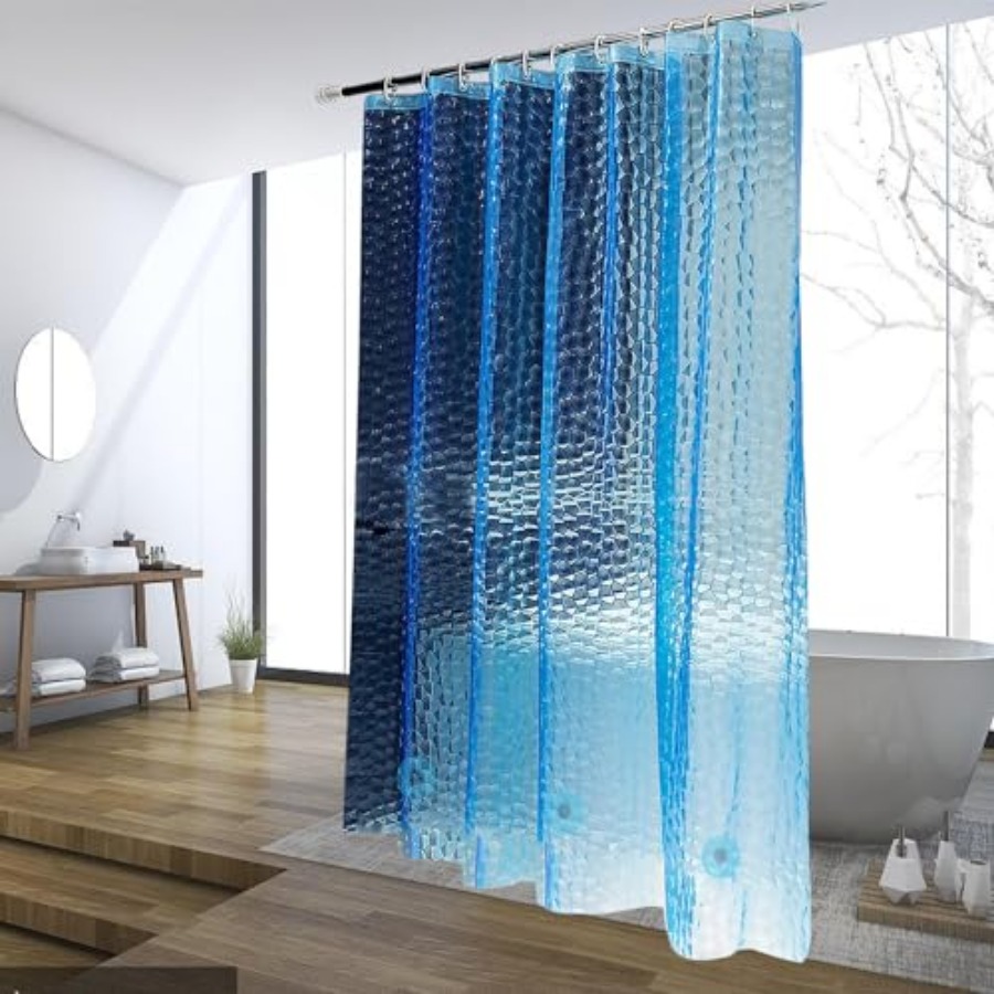 Blue Shower Curtain Liner, 100 - Shower Curtain Liner 评论和价格