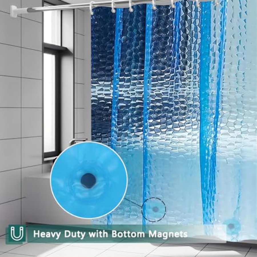 Blue Shower Curtain Liner, 100 - Shower Curtain Liner 评论和价格